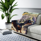 Dachshund Watercolor Lavender Fields Throw Blanket | Premium Dog Prints | Tritan