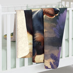 Dachshund Watercolor Lavender Fields Throw Blanket | Premium Dog Prints | Tritan