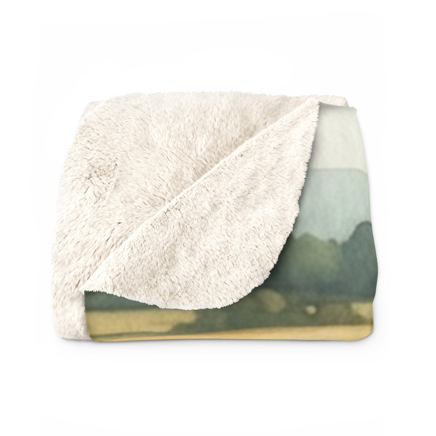 Dachshund Watercolor Lavender Fields Throw Blanket | Premium Dog Prints | Tritan