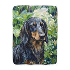 Dachshund Watercolor sherpa blanket by Tritan, front