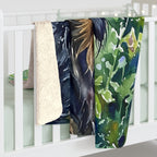 Dachshund Watercolor sherpa blanket by Tritan, on bed