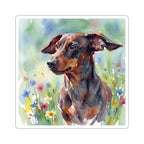 Dachshund Watercolor vinyl sticker by Tritan, front