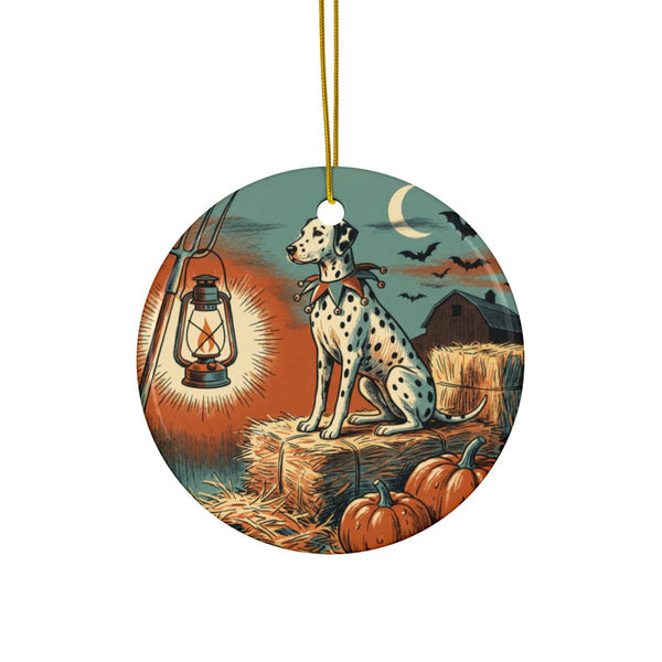 Dalmatian Halloween Poster ceramic ornament by Tritan, front
