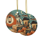Dalmatian Halloween Poster ceramic ornament by Tritan, front and back