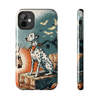 Dalmatian Halloween tough phone case by Tritan, front and side