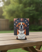 Saint Bernard Can Cooler, America 250 Patriotic Dog Pattern Drink Accessory, USA Dog Gift for St Bernard Lover, America 250 Party Favor