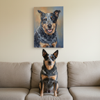 Huckleberry — Custom Blue Heeler Portrait Canvas