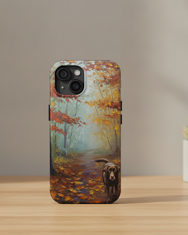 Acrylic Labrador Retriever - Autumn Woods | Tough Phone Case
