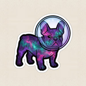 French Bulldog Cosmic Die-Cut Sticker, Galaxy Dog Art, French Bulldog Lover Gift, Waterproof Vinyl