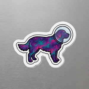 Golden Retriever Cosmic Magnet, Galaxy Dog Art, Golden Retriever Lover Gift, Die-Cut Fridge Magnet