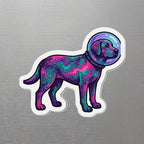 Labrador Retriever Cosmic die-cut magnet by Tritan, angled view