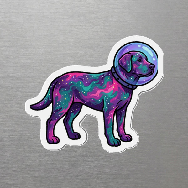 Labrador Retriever Cosmic Magnet, Galaxy Dog Art, Labrador Retriever Lover Gift, Die-Cut Fridge Magnet