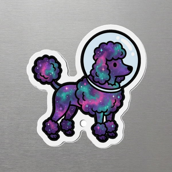 Poodle Cosmic Magnet, Galaxy Dog Art, Poodle Lover Gift, Die-Cut Fridge Magnet