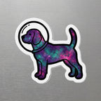Beagle Cosmic die-cut magnet by Tritan, angled view