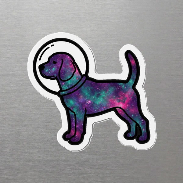 Beagle Cosmic Magnet, Galaxy Dog Art, Beagle Lover Gift, Die-Cut Fridge Magnet