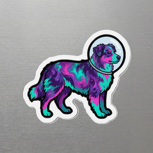 Australian Shepherd Cosmic Magnet, Galaxy Dog Art, Australian Shepherd Lover Gift, Die-Cut Fridge Magnet