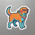 Labrador Retriever Retro Y2K die-cut magnet by Tritan, angled view