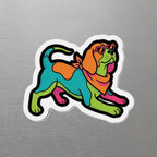 Beagle Retro Y2K die-cut magnet by Tritan, angled view