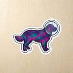 Golden Retriever Cosmic vinyl sticker by Tritan, angled view