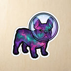 French Bulldog Cosmic vinyl sticker by Tritan, angled view