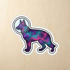 German Shepherd Cosmic vinyl sticker by Tritan, angled view