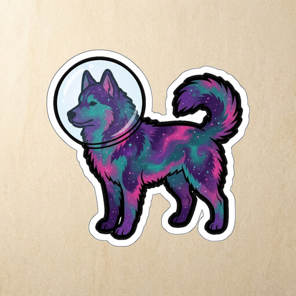 Siberian Husky Cosmic Die-Cut Sticker, Galaxy Dog Art, Siberian Husky Lover Gift, Waterproof Vinyl