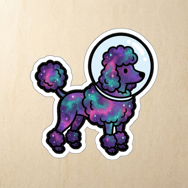 Poodle Cosmic Die-Cut Sticker, Galaxy Dog Art, Poodle Lover Gift, Waterproof Vinyl