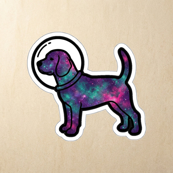 Beagle Cosmic Die-Cut Sticker, Galaxy Dog Art, Beagle Lover Gift, Waterproof Vinyl