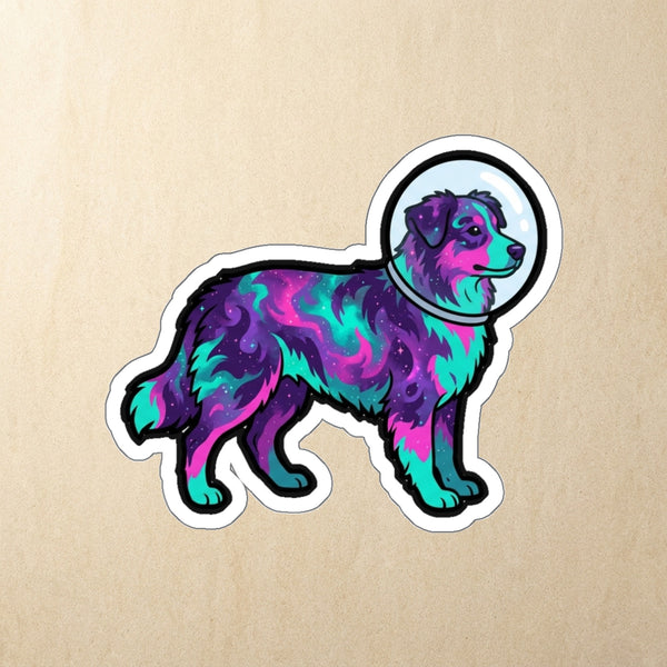 Australian Shepherd Cosmic Die-Cut Sticker, Galaxy Dog Art, Australian Shepherd Lover Gift, Waterproof Vinyl