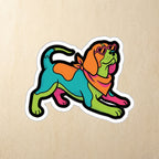 Beagle Retro Y2K vinyl sticker by Tritan, angled view