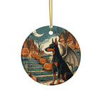 Doberman Halloween Poster ceramic ornament by Tritan, front