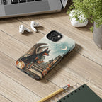 Doberman Pinscher Halloween tough phone case by Tritan, on a desk