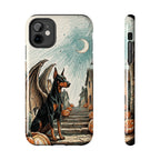 Doberman Pinscher Halloween tough phone case by Tritan, front and side