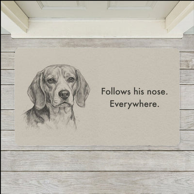 Beagle Doormat | Pencil Sketch Dog Floor Mat | Beagle Lover Gift | Dog Mom Home Decor | Indoor Entryway Welcome Mat