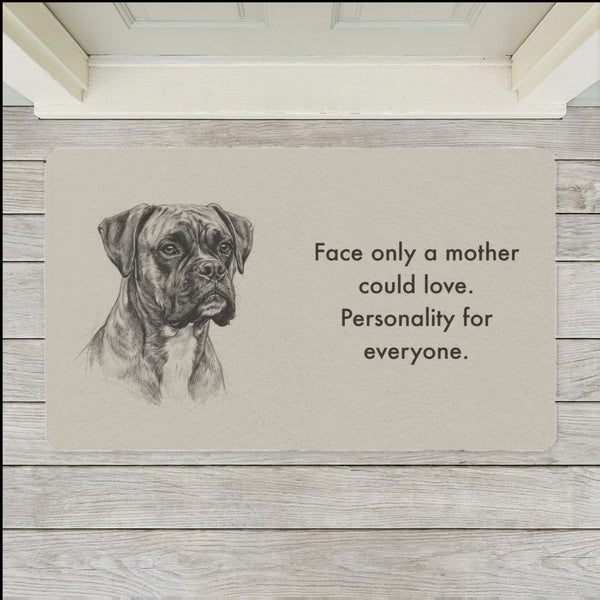 Boxer Doormat | Pencil Sketch Dog Floor Mat | Boxer Lover Gift | Dog Mom Home Decor | Indoor Entryway Welcome Mat