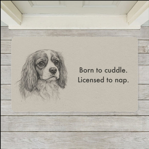 Cavalier King Charles Spaniel Doormat | Pencil Sketch Dog Floor Mat | Cavalier Lover Gift | Dog Mom Home Decor | Indoor Entryway Welcome Mat