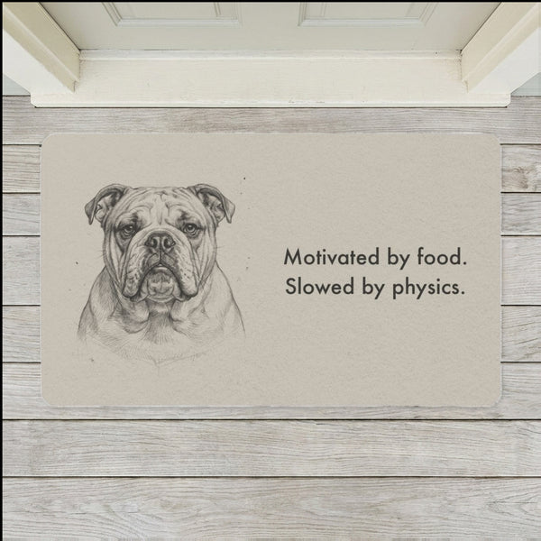 English Bulldog Doormat | Pencil Sketch Dog Floor Mat | Bulldog Lover Gift | Dog Mom Home Decor | Indoor Entryway Welcome Mat