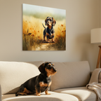 Dachshund Watercolor Canvas Wall Art - Doxie Dog Lover Gift, Sausage Dog Print Home Decor