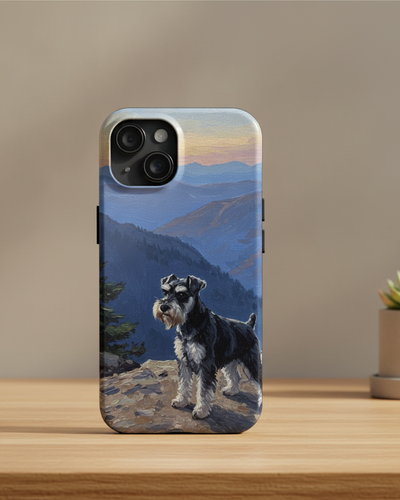 Acrylic Miniature Schnauzer - Mountain Overlook | Tough Phone Case