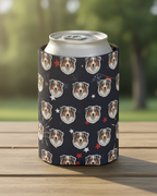 Australian Shepherd Can Cooler, America 250 Patriotic Dog Pattern Gift, Aussie Decor, Independence Day Drink Coolie