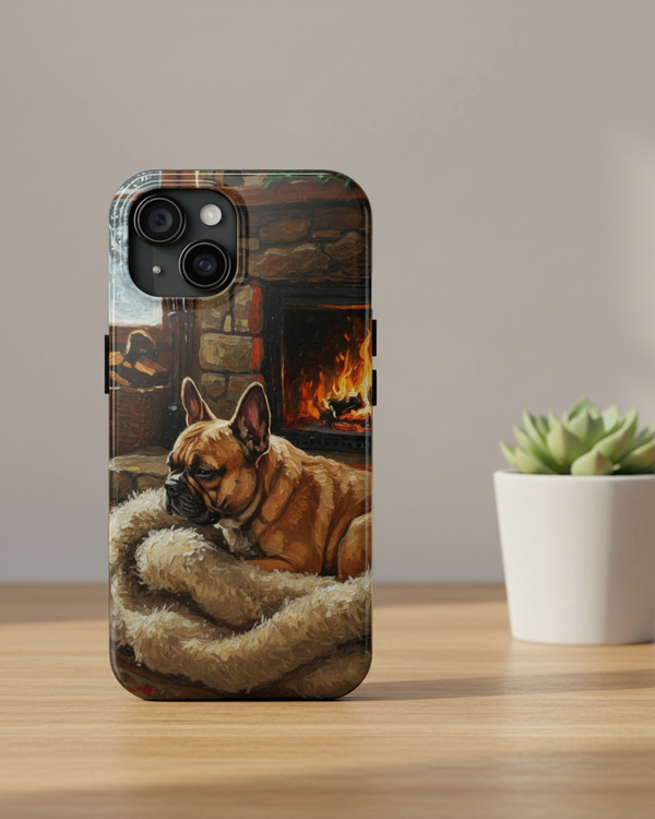 Acrylic French Bulldog - Winter Hearth | Tough Phone Case