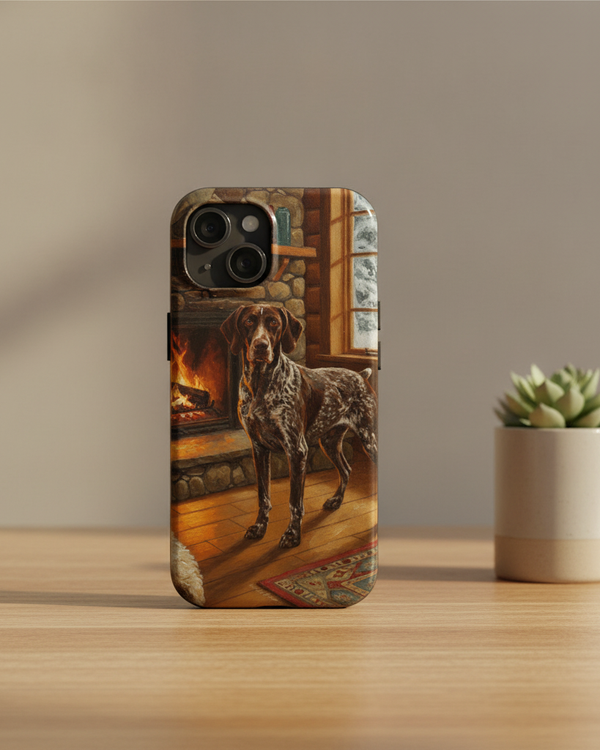 Acrylic German Shorthaired Pointer - Winter Hearth | Tough Phone Case
