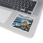 English Bulldog Acrylic vinyl sticker by Tritan, on a laptop