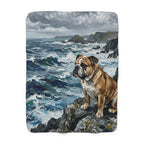 English Bulldog Acrylic sherpa blanket by Tritan, front