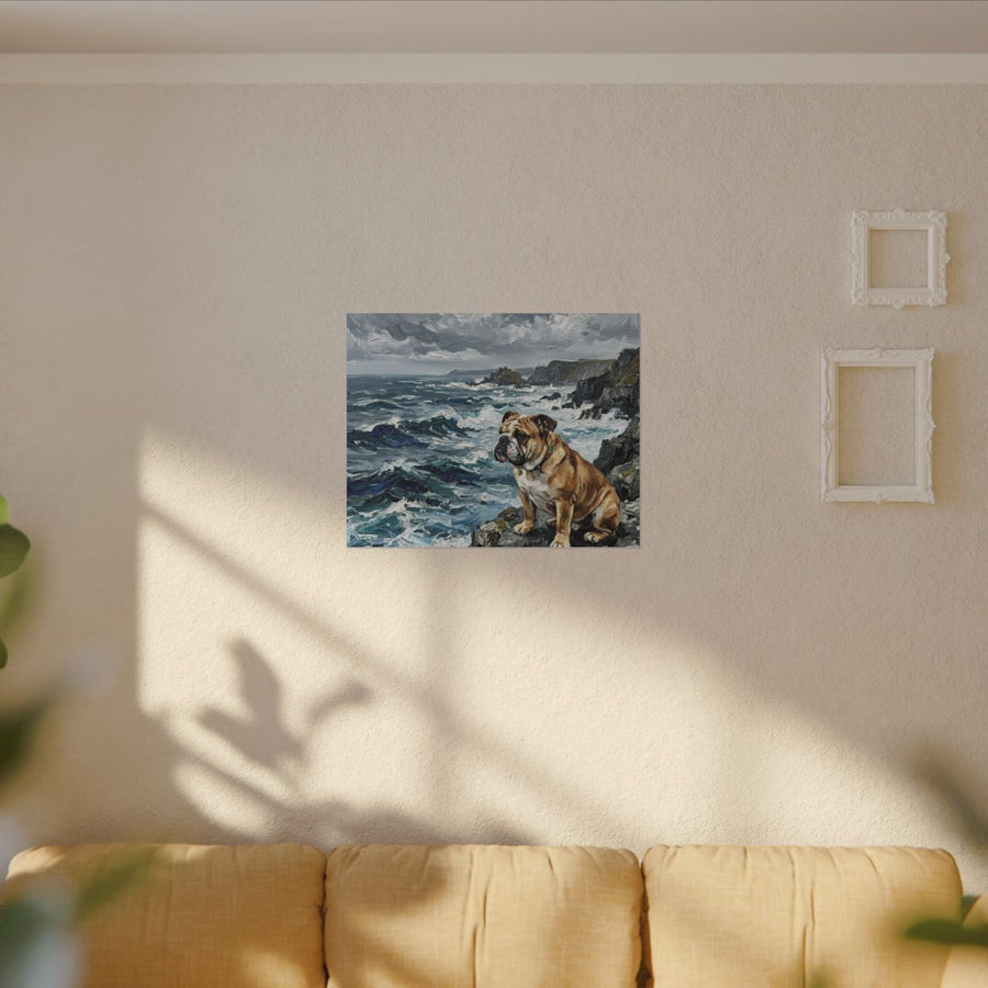 English Bulldog Canvas Wall Art Print | Dog Lover Gift | Pet Portrait | Modern Acrylic Painting Decor