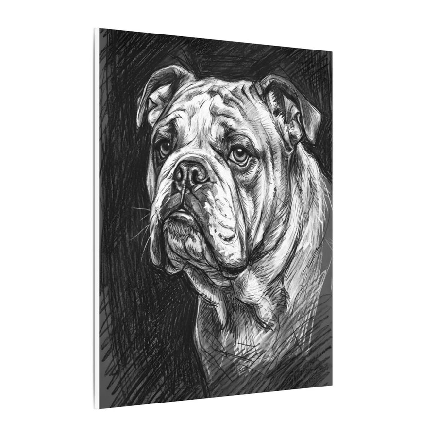 English Bulldog Charcoal canvas print by Tritan, side