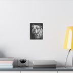 English Bulldog Charcoal Portrait, Bulldog Wall Art, Dog Lover Gift, Pet Art Canvas Print
