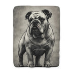 English Bulldog Charcoal Portrait Throw Blanket | Premium Dog Prints | Tritan