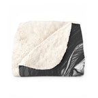 English Bulldog Charcoal sherpa blanket by Tritan, folded