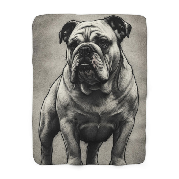 English Bulldog Charcoal Portrait Throw Blanket | Premium Dog Prints | Tritan